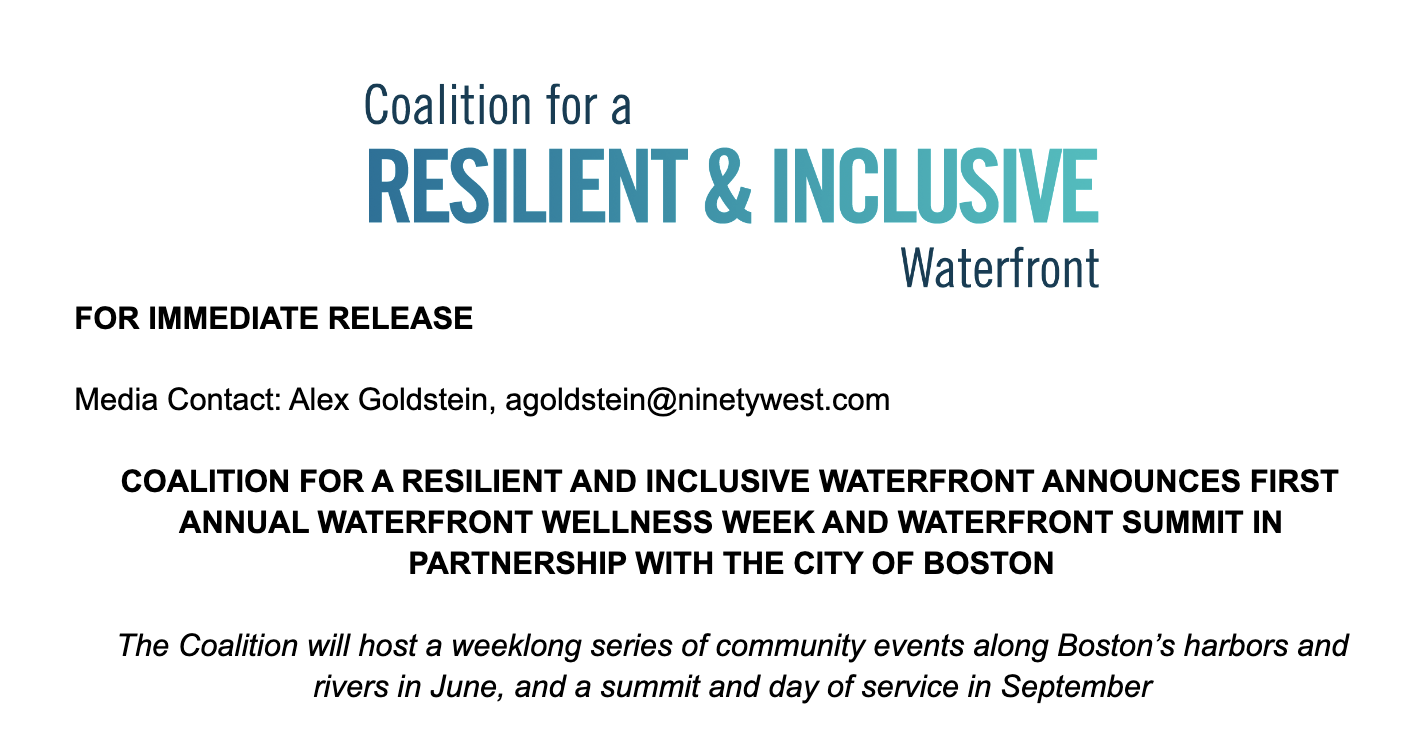 2022 — Coalition for a Resilient and Inclusive Waterfront partnership with the City of Boston